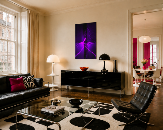 Dancing Queen Mini – LionArt Fine Art Print in modernem Mods-inspirierten Interieur, Serie Ice Minis