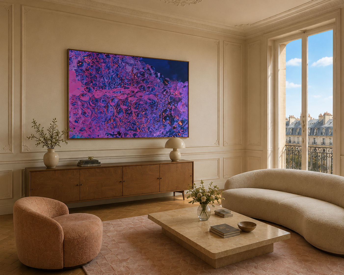 Rez – LionArt Fine Art Print als elegantes Wandkunstwerk in klassischem Pariser Interieur