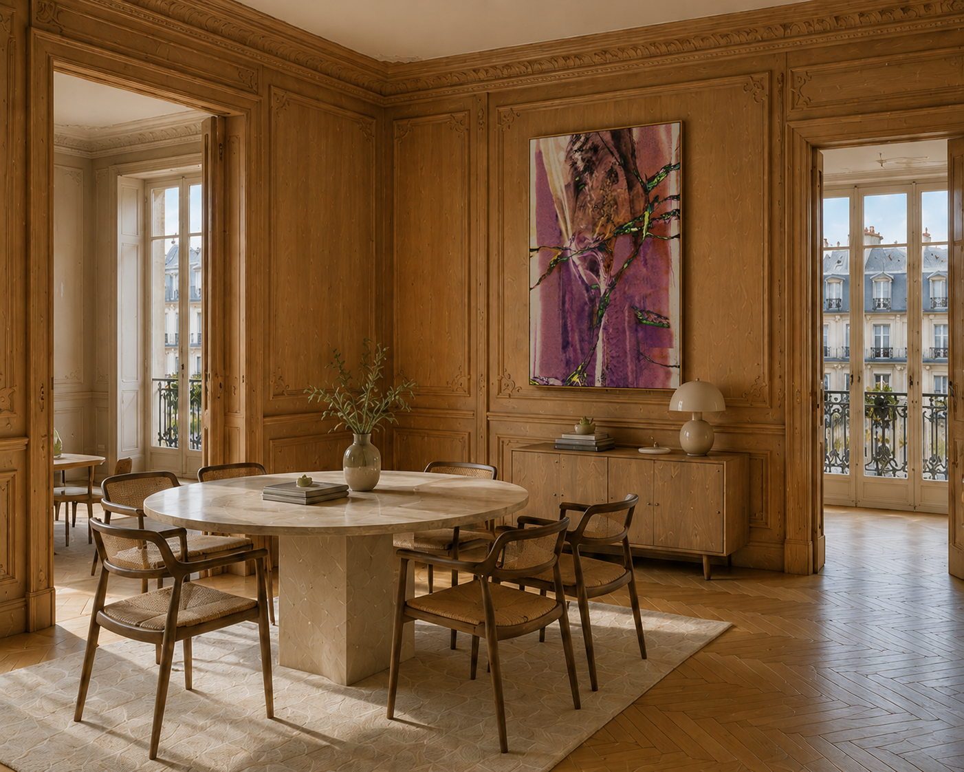 The Breaks – LionArt Fine Art Print als gerahmtes Kunstwerk in elegantem Pariser Wohnraumambiente