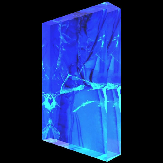 Blue Monday – LionArt Acrylblock 10×15 cm | Eis Konfekt, Ansicht 45° links gedreht