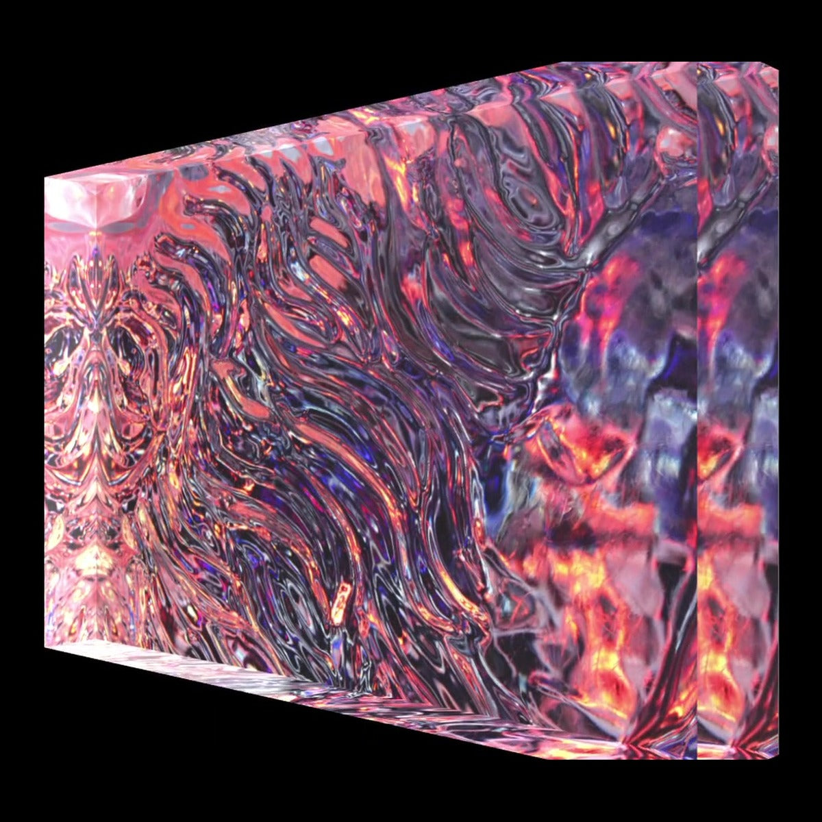 Disco Inferno – LionArt Acrylblock 15×10 cm | Eis Konfekt, Ansicht 45° links gedreht