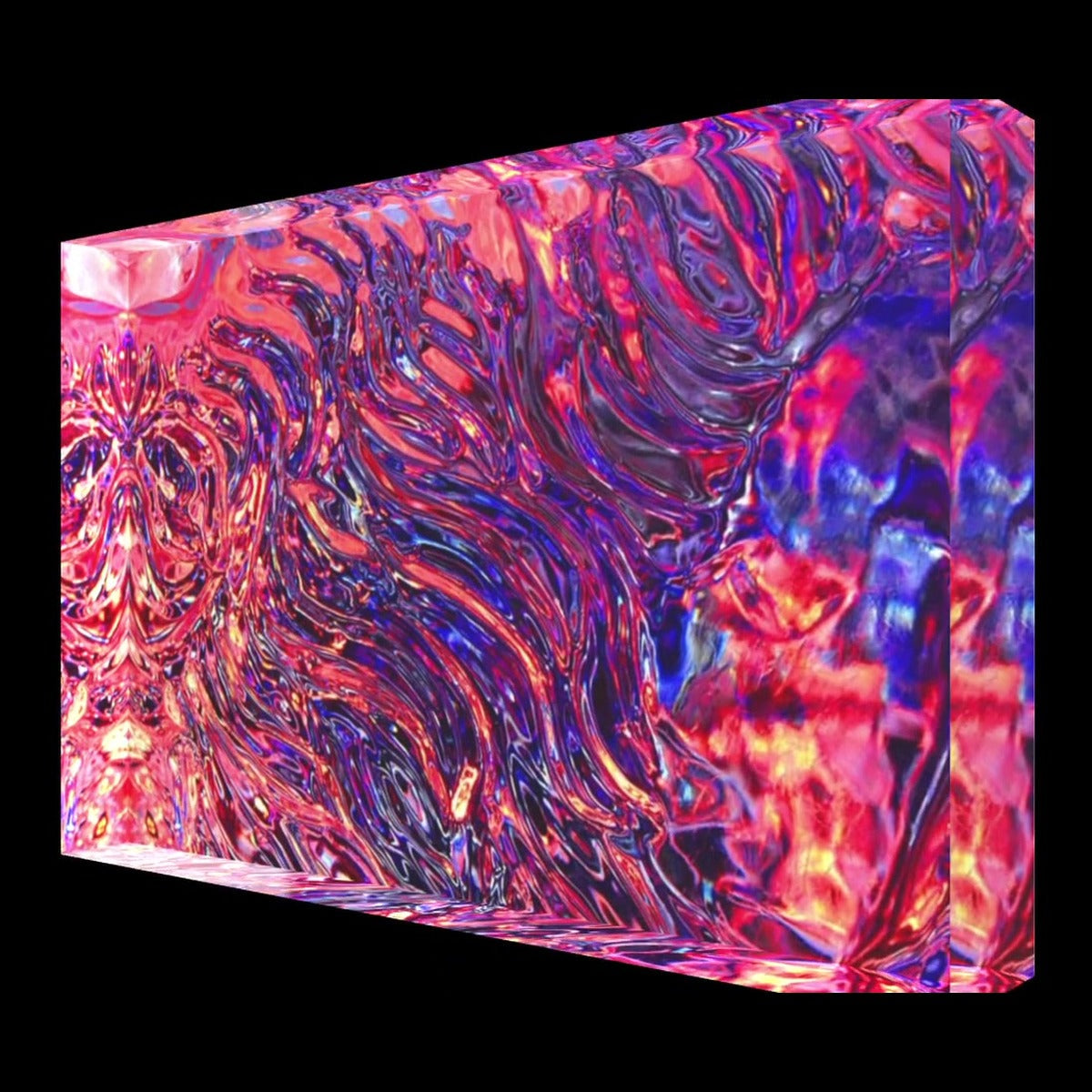 Disco Inferno Remix – LionArt Acrylblock 15×10 cm | Eis Konfekt, Ansicht 45° links gedreht