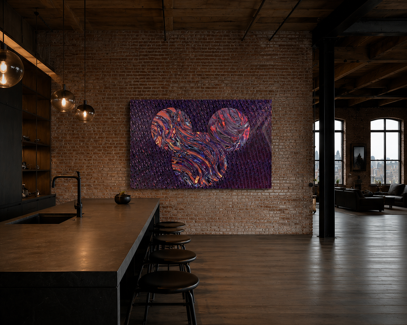 Expect Nothing – LionArt Fine Art Print als Pop-Art Wandbild in urbanem New Yorker Loft-Ambiente, Serie 2. Eiszeit