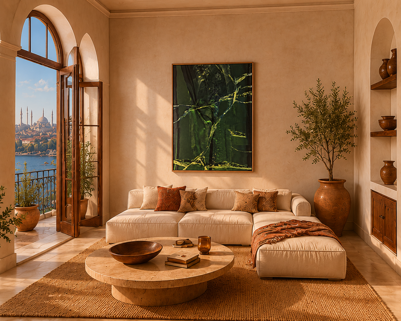 A Forest – LionArt Fine Art Print als Wandbild in stimmungsvollem Istanbul-inspirierten Interieur