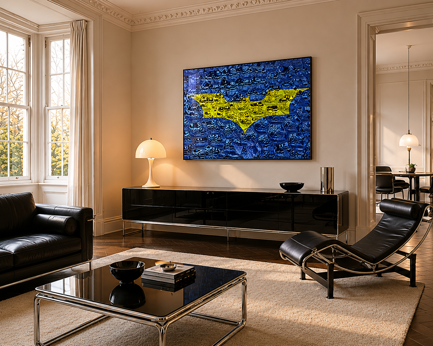 Bat Dance – LionArt Fine Art Print als Pop-Art Wandbild in modernem Mods-inspirierten Interieur, Serie 2. Eiszeit