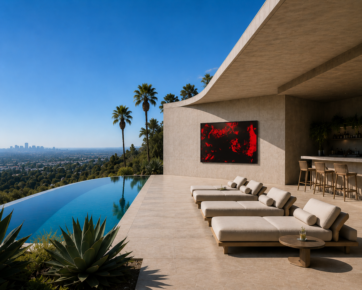 Black Summer – LionArt Fine Art Print als dramatische Feuer-Fotokunst in elegantem dunklem Interieur, Serie Other Stories