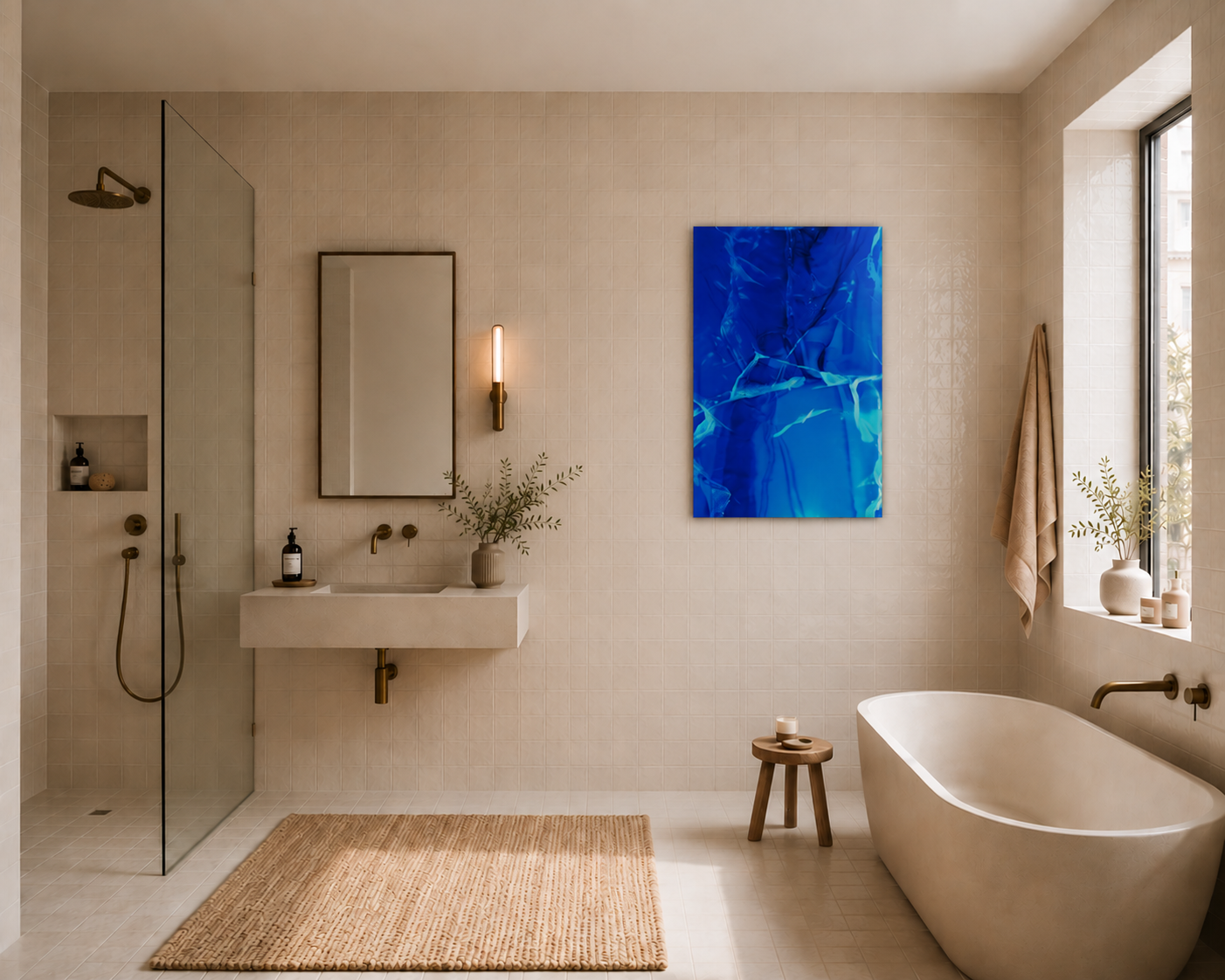 Blue Monday – LionArt Fine Art Print als Wandkunst in modernem minimalistischen Wohnraumambiente
