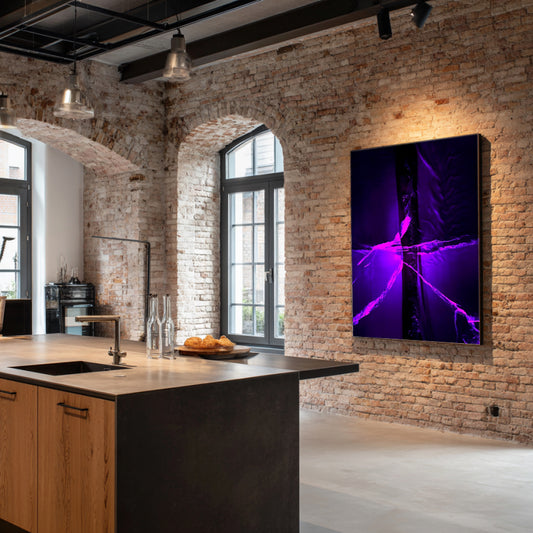 Dancing Queen – LionArt Fine Art Print in großzügigem Loft-Interieur mit hohen Decken