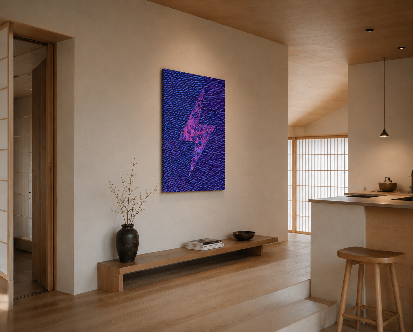 Flash! A-Ah! – LionArt Fine Art Print als Pop-Art Wandbild in modernem asiatisch-inspirierten Interieur, Serie 2. Eiszeit