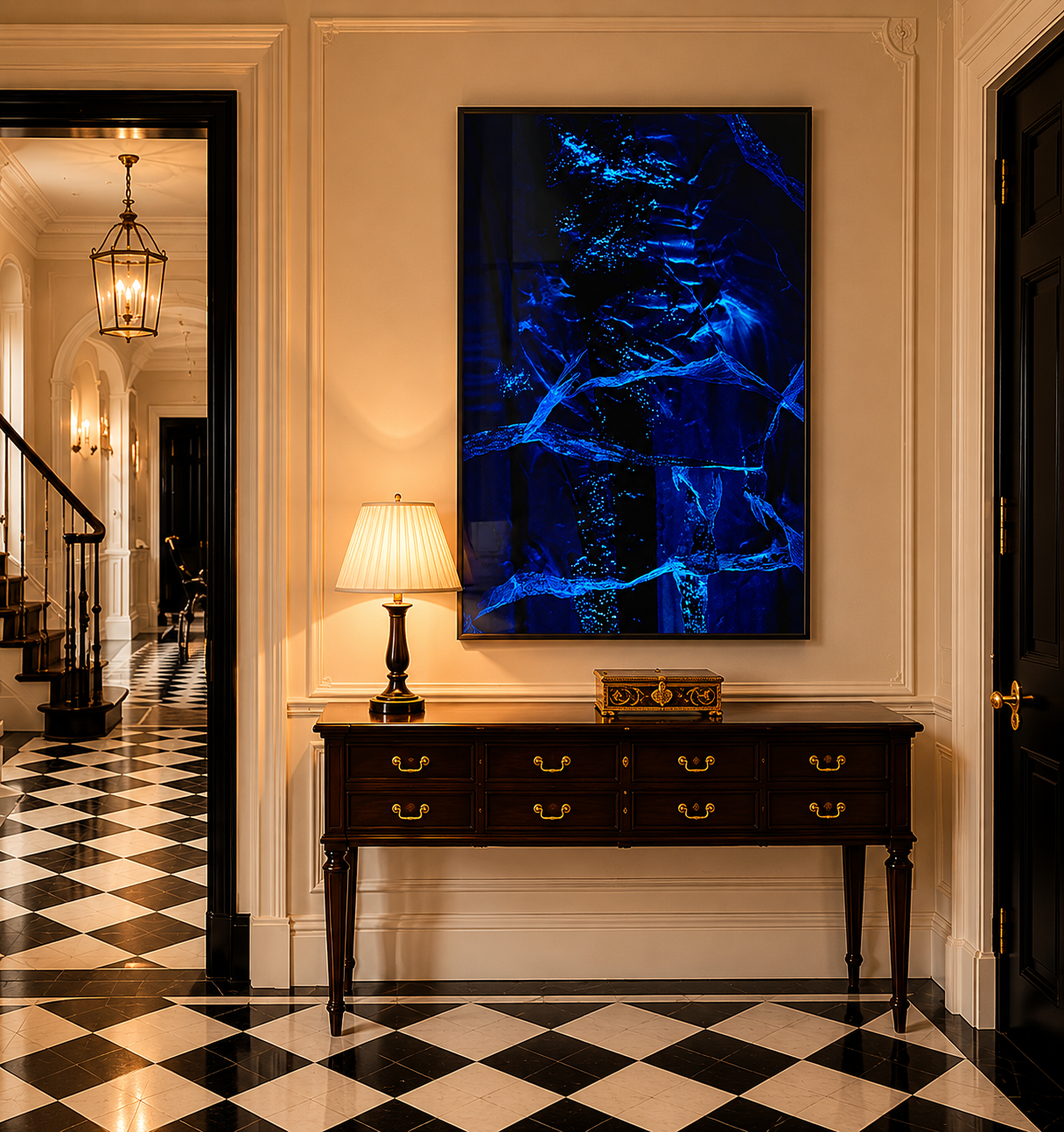 I See A Darkness – LionArt Fine Art Print als Wandbild in elegantem britisch inspirierten Interieur