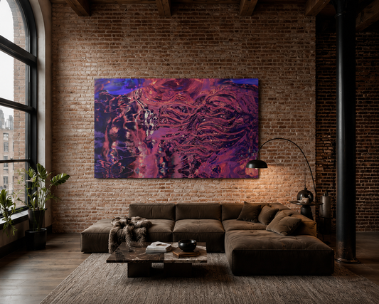 Shiverman – LionArt Fine Art Print als gerahmtes Wandbild in stilvollem modernem Interieur