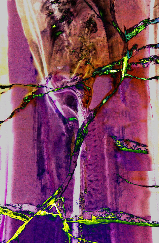The Breaks – Eis-Fotokunst in Violett mit neon-Grün (Fine Art Edition)
