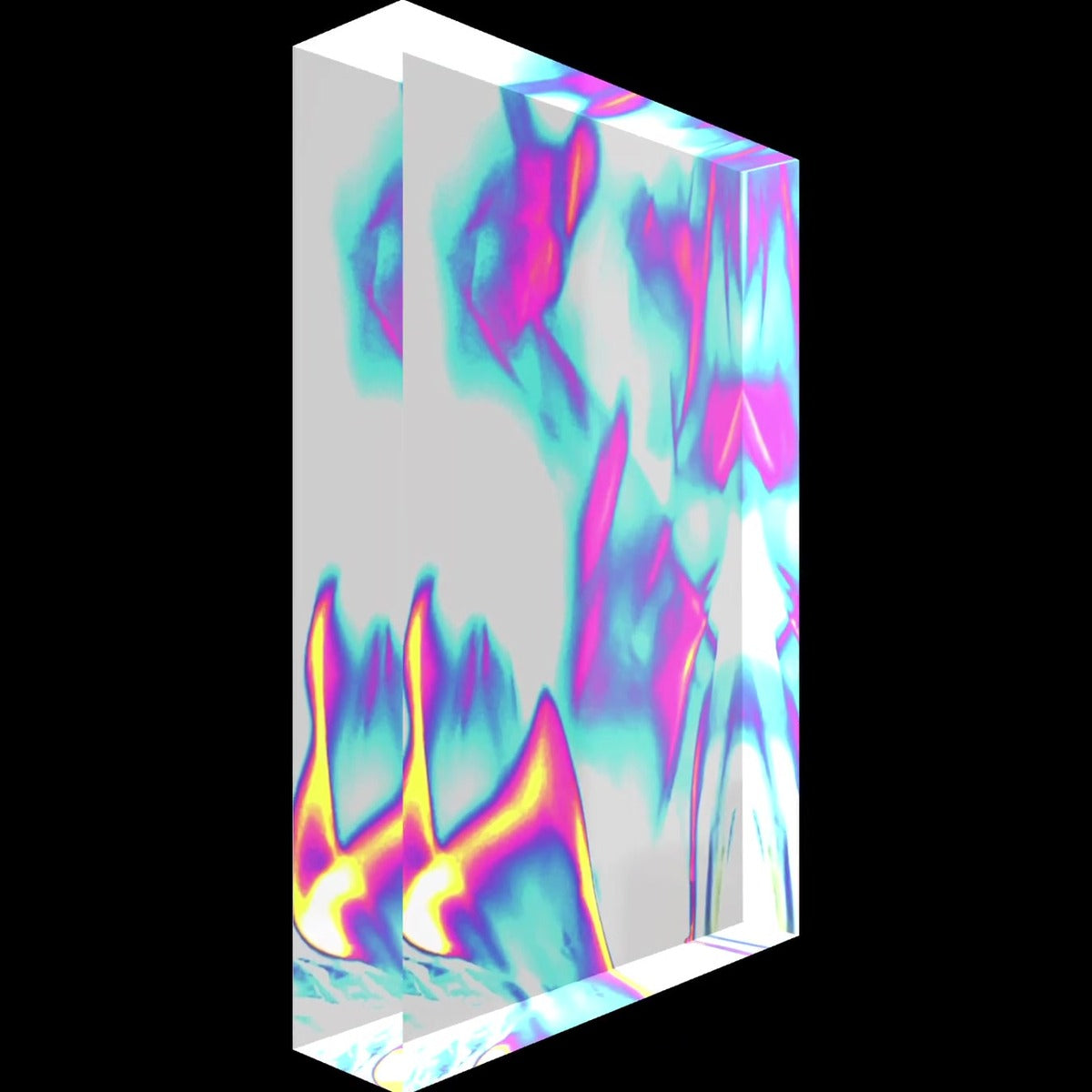Bonfire III – LionArt Acrylblock 10×15 cm | Eis Konfekt, Ansicht 45° rechts gedreht