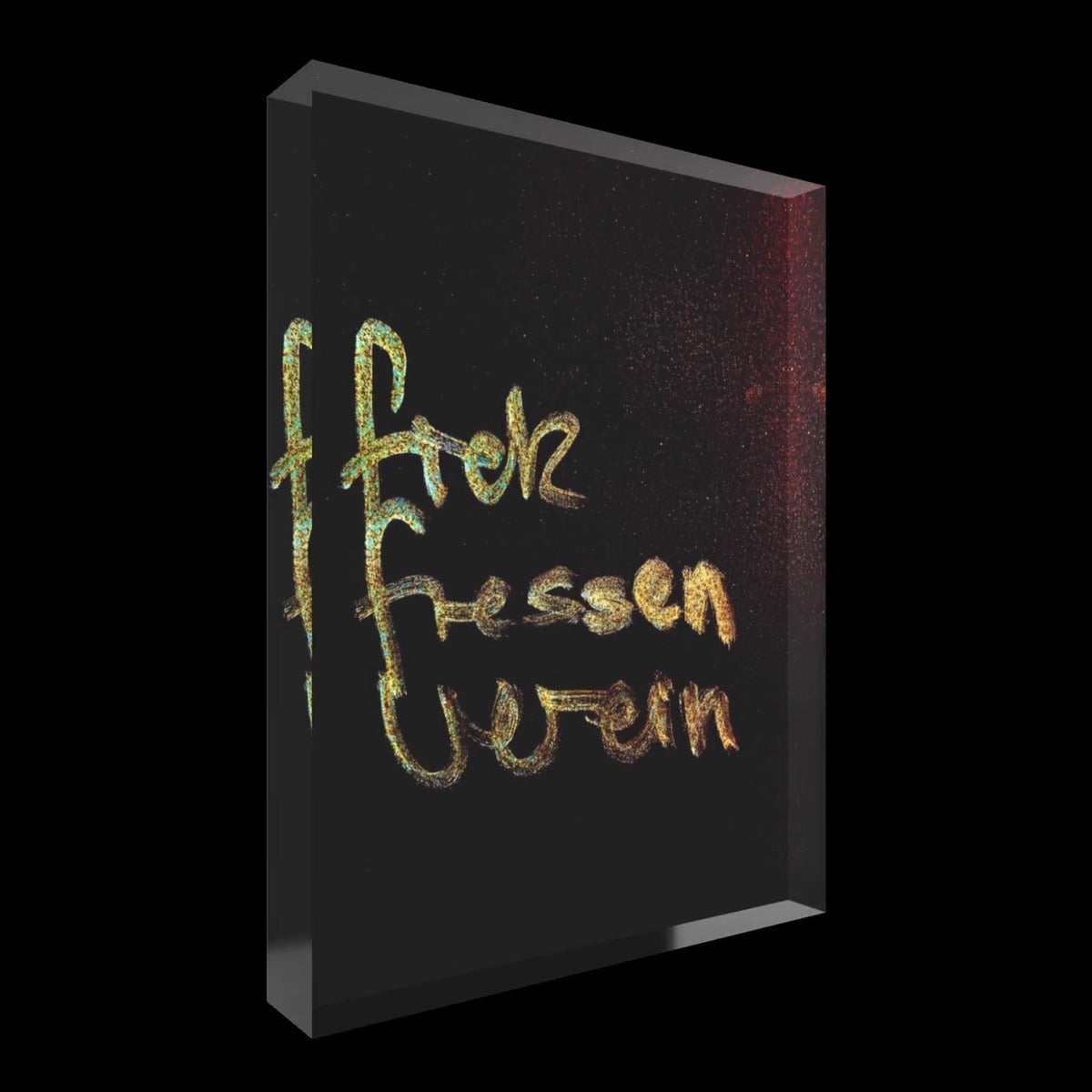 Fick Fressen Verein – LionArt Acrylblock 10×15 cm | Eis Konfekt, Ansicht 45° rechts gedreht