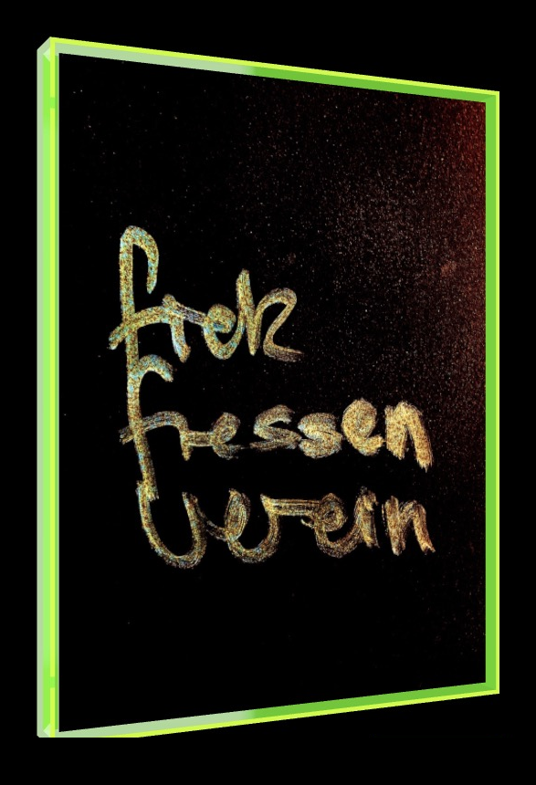 Fick Fressen Verein – Pop-Art Rahmen in Neon-Grün | LionArt