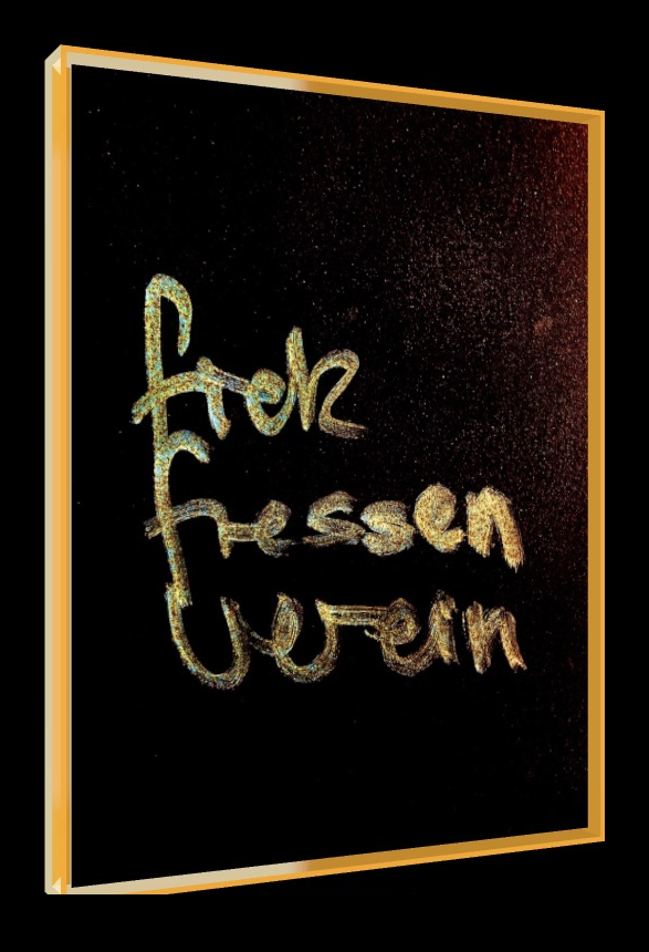 Fick Fressen Verein – Pop-Art Rahmen in Neon-Orange | LionArt