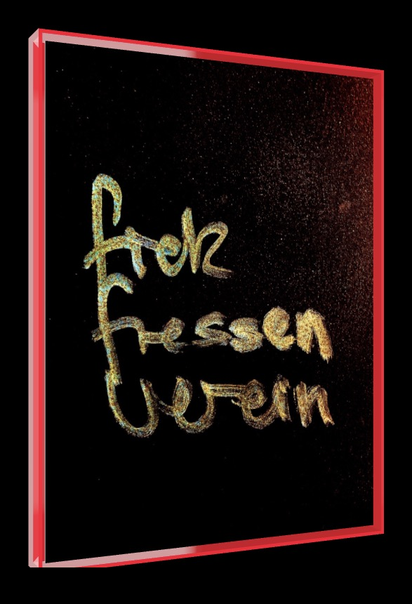 Fick Fressen Verein – Pop-Art Rahmen in Neon-Rot | LionArt