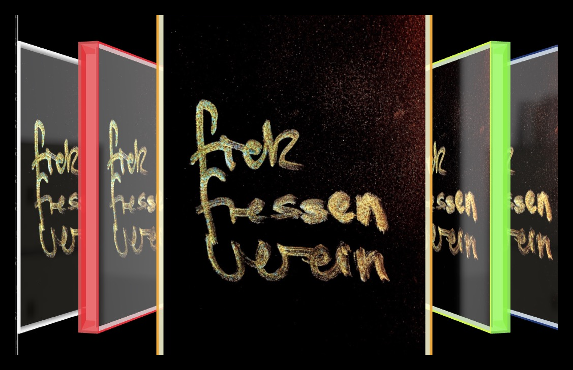Fick Fressen Verein – Pop-Art Rahmen in allen 5 Farben (Weiß, Neon-Rot, Neon-Orange, Neon-Grün, Neon-Blau) | LionArt