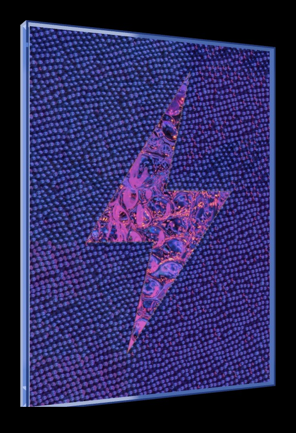 Flash! A-Ah! – Pop-Art Rahmen in Neon-Blau | LionArt