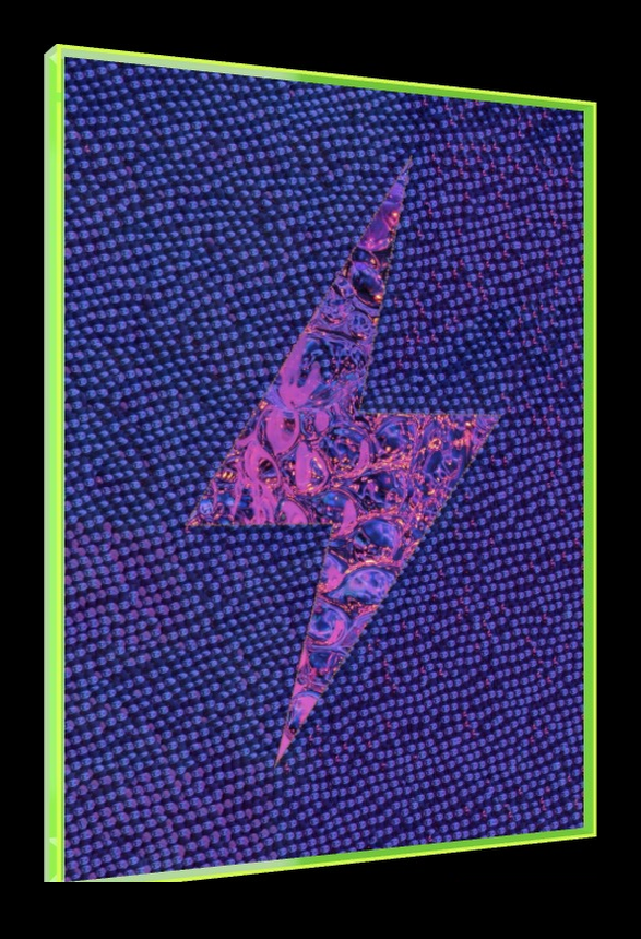 Flash! A-Ah! – Pop-Art Rahmen in Neon-Grün | LionArt
