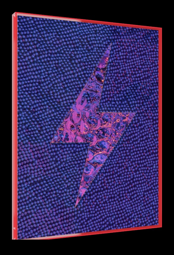 Flash! A-Ah! – Pop-Art Rahmen in Neon-Rot | LionArt