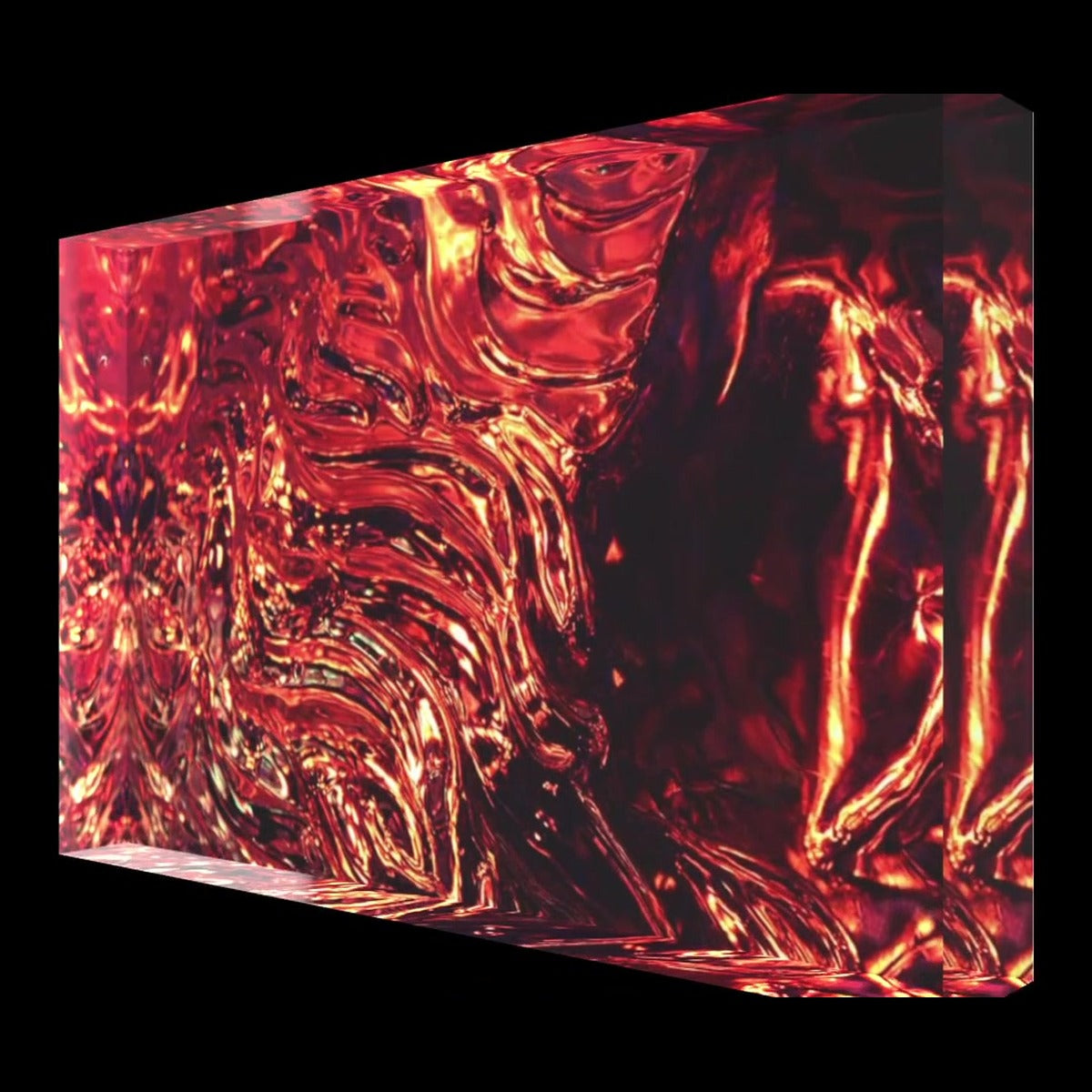 New Gold Dream – LionArt Acrylblock 15×10 cm | Eis Konfekt, Ansicht 45° links gedreht