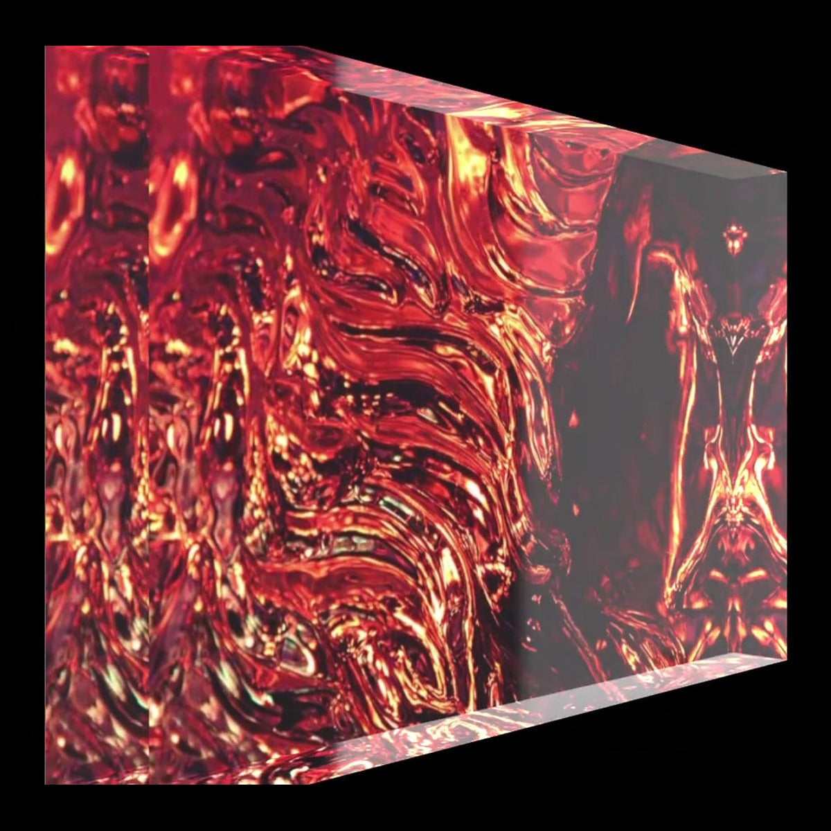 New Gold Dream – LionArt Acrylblock 15×10 cm | Eis Konfekt, Ansicht 45° rechts gedreht