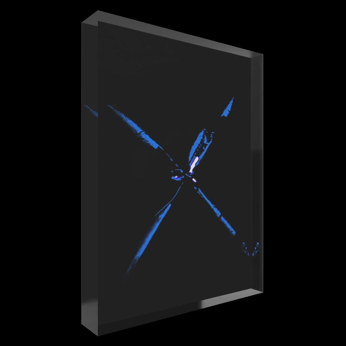 The X-Files Blue – LionArt Acrylblock 10×15 cm | Eis Konfekt, Ansicht 45° rechts gedreht