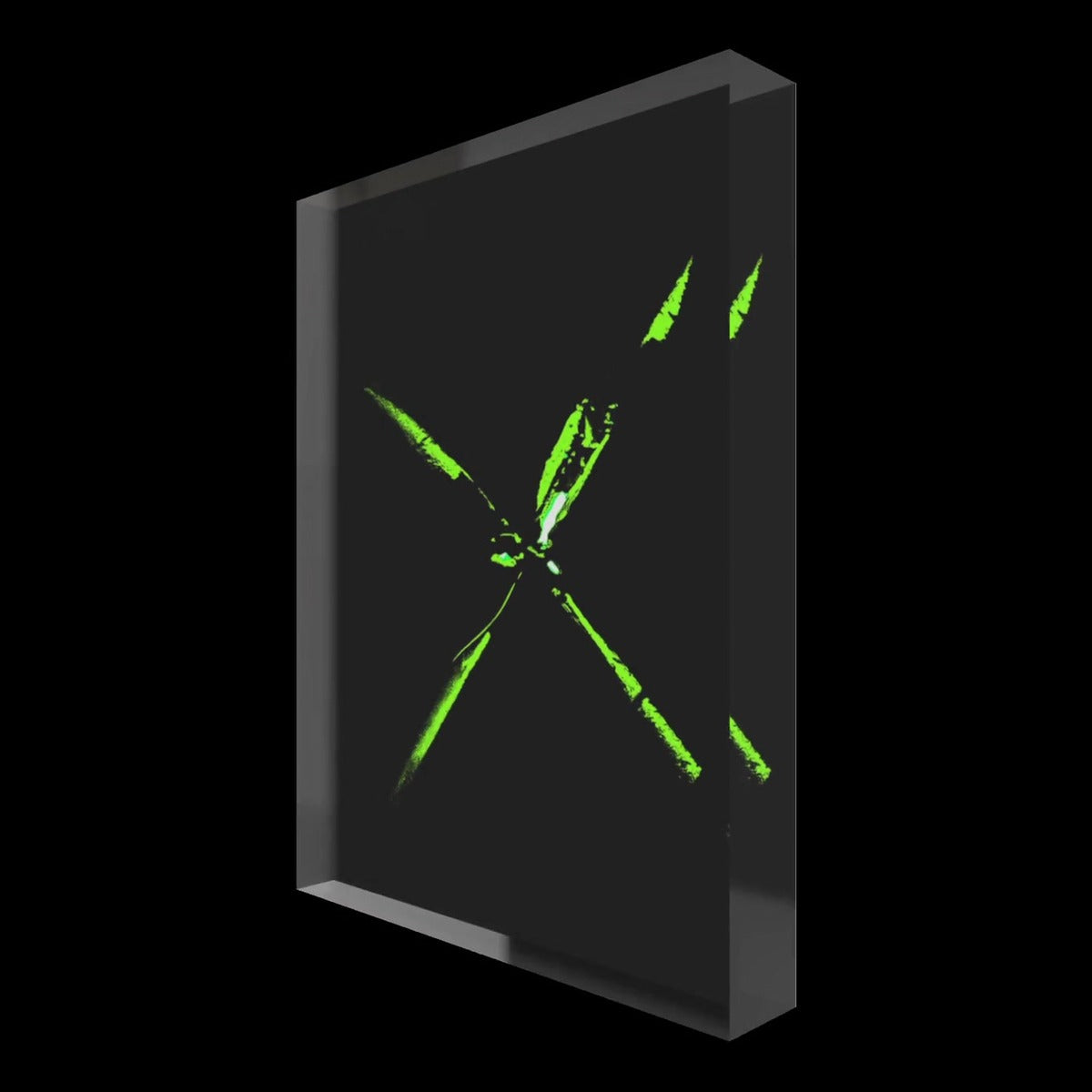 The X-Files Green – LionArt Acrylblock 10×15 cm | Eis Konfekt, Ansicht 45° links gedreht