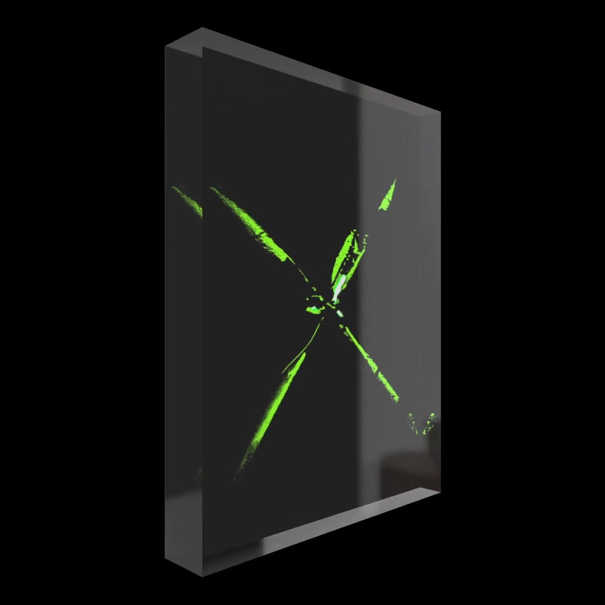 The X-Files Green – LionArt Acrylblock 10×15 cm | Eis Konfekt, Ansicht 45° rechts gedreht