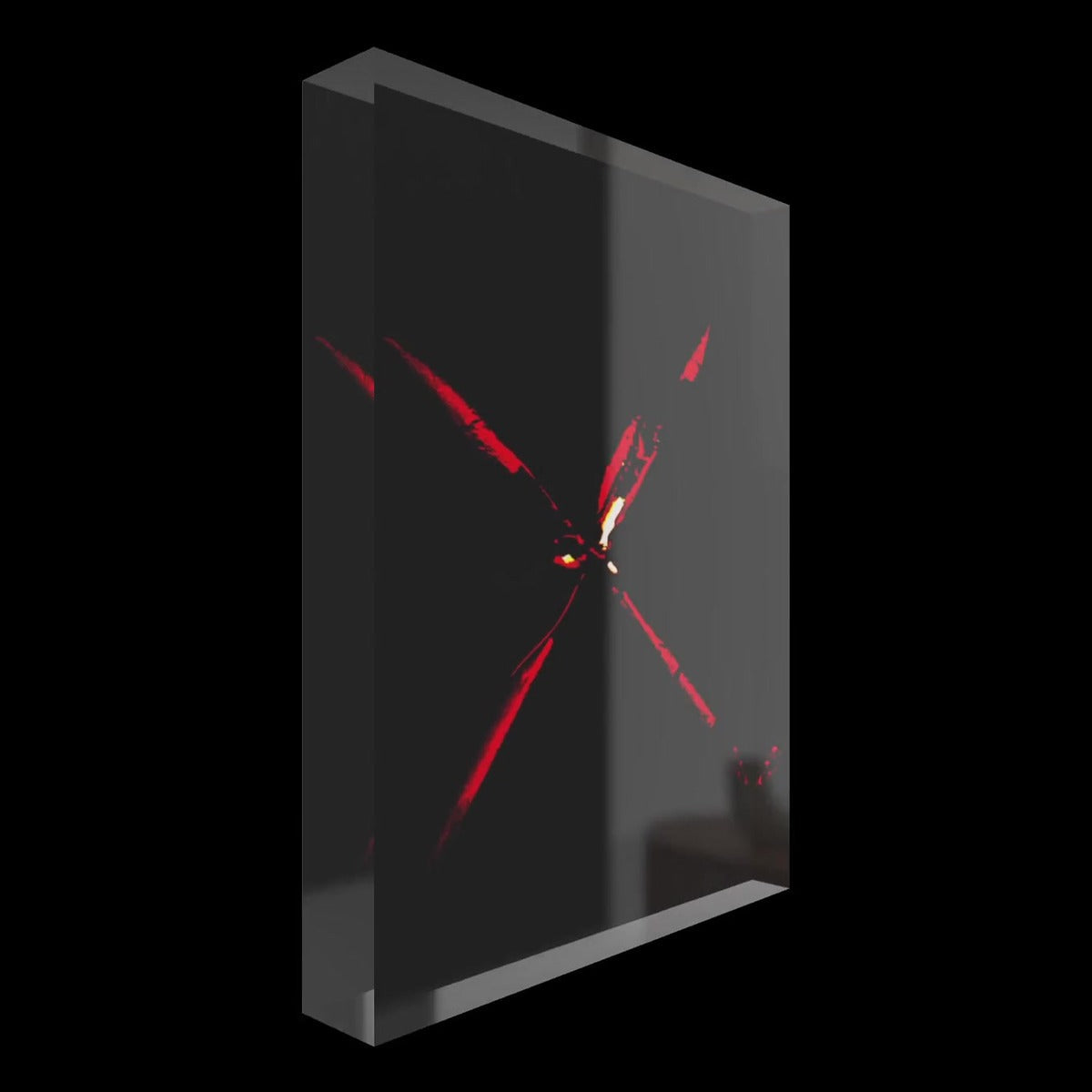 The X-Files Red – LionArt Acrylblock 10×15 cm | Eis Konfekt, Ansicht 45° rechts gedreht